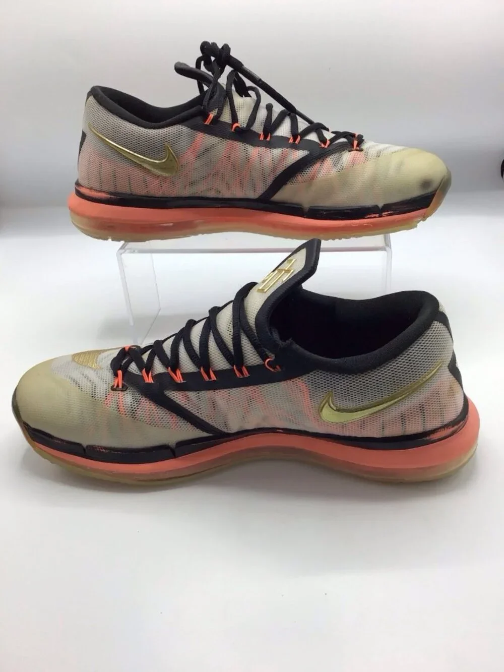 NIKE KD VI Elite Kevin Durant White/Metallic Gold 642838-100 Men Sz 11
